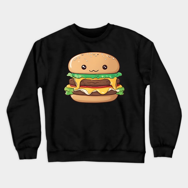 Kawaii Burger Crewneck Sweatshirt by animegirlnft